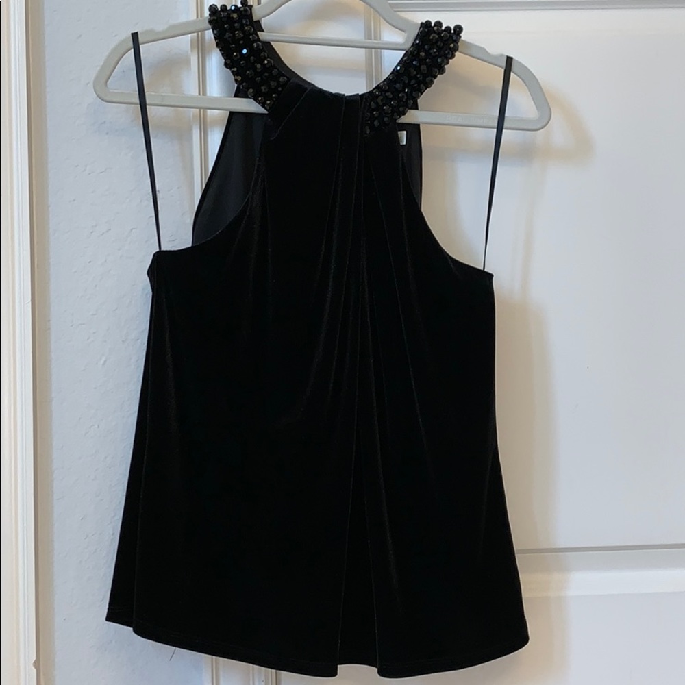 ELIZA J FORMAL VELVET BLACK TANK TOP (SIZE 12)